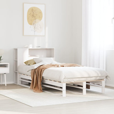 vidaXL Bookcase Bed without Mattress White 100x200 cm Solid Wood