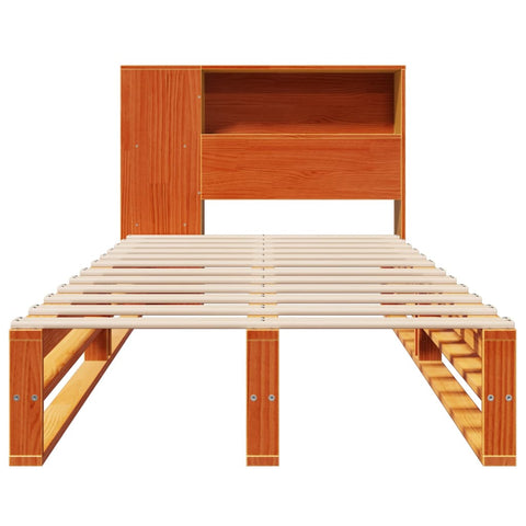 vidaXL Bookcase Bed without Mattress Wax Brown 100x200 cm Solid Wood