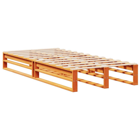 vidaXL Bookcase Bed without Mattress Wax Brown 100x200 cm Solid Wood