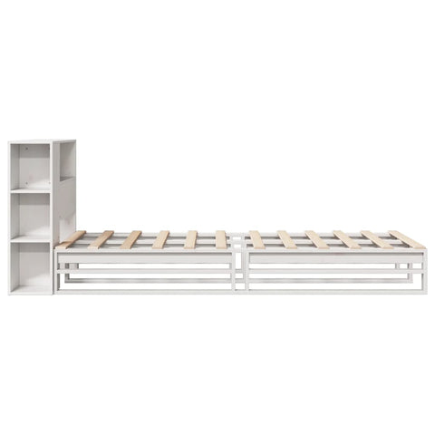vidaXL Bookcase Bed without Mattress White 75x190 cm Small Single Solid Wood