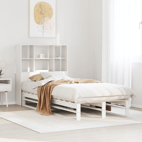 vidaXL Bookcase Bed without Mattress White 90x200 cm Solid Wood