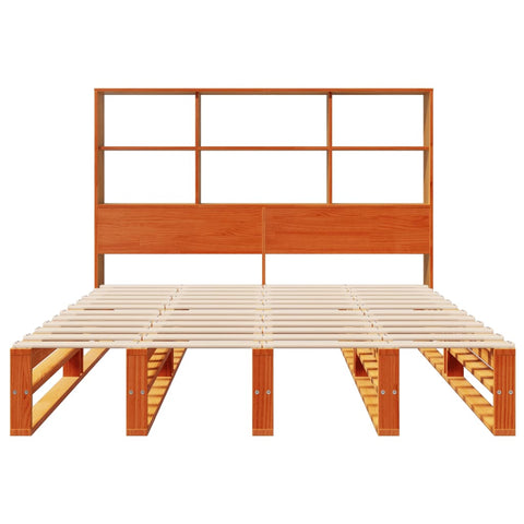 vidaXL Bookcase Bed without Mattress Wax Brown 160x200 cm Solid Wood