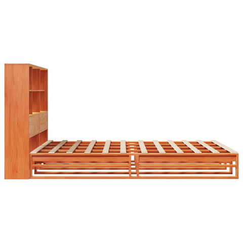 vidaXL Bookcase Bed without Mattress Wax Brown 160x200 cm Solid Wood