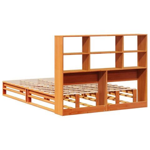 vidaXL Bookcase Bed without Mattress Wax Brown 160x200 cm Solid Wood