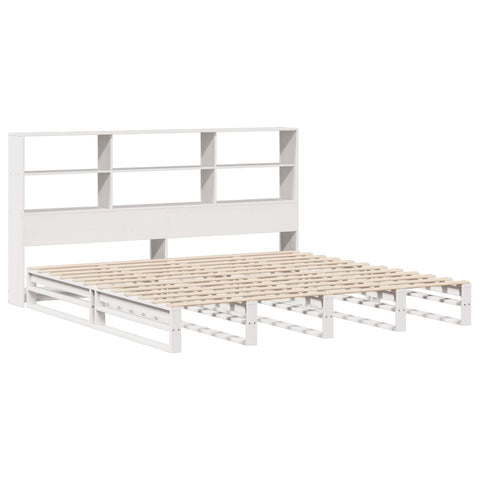 vidaXL Bookcase Bed without Mattress White 180x200 cm Super King Solid Wood