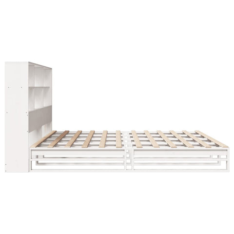 vidaXL Bookcase Bed without Mattress White 180x200 cm Super King Solid Wood