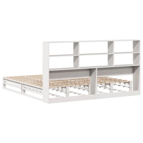 vidaXL Bookcase Bed without Mattress White 180x200 cm Super King Solid Wood