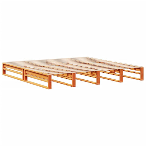 vidaXL Bookcase Bed without Mattress Wax Brown 180x200 cm Super King Solid Wood