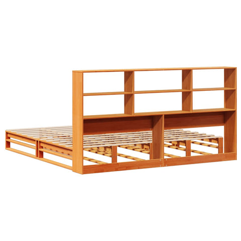 vidaXL Bookcase Bed without Mattress Wax Brown 180x200 cm Super King Solid Wood