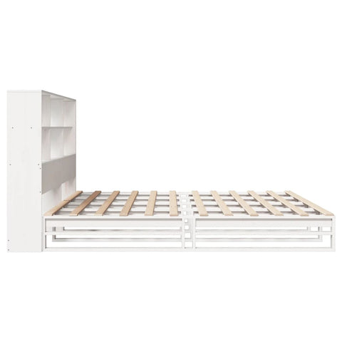 vidaXL Bookcase Bed without Mattress White 200x200 cm Solid Wood