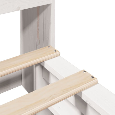 vidaXL Bookcase Bed without Mattress White 200x200 cm Solid Wood