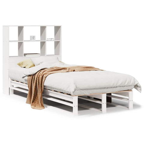 vidaXL Bookcase Bed without Mattress White 90x190 cm Single Solid Wood