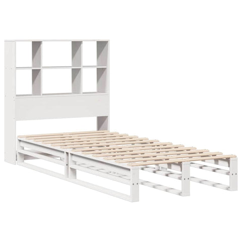vidaXL Bookcase Bed without Mattress White 90x190 cm Single Solid Wood