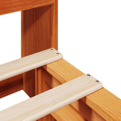 vidaXL Bookcase Bed without Mattress Wax Brown 120x190 cm Small Double Solid Wood