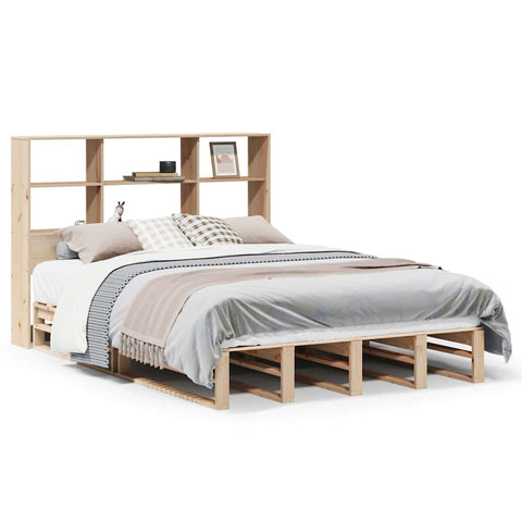 vidaXL Bookcase Bed without Mattress 140x190 cm Solid Wood