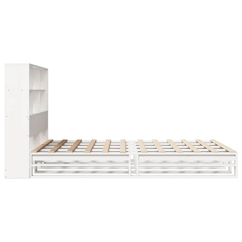 vidaXL Bookcase Bed without Mattress White 140x190 cm Solid Wood