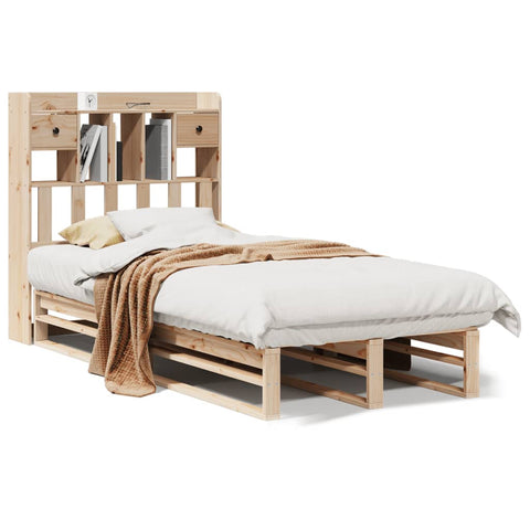 vidaXL Bookcase Bed without Mattress 90x200 cm Solid Wood Pine