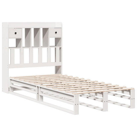 vidaXL Bookcase Bed without Mattress White 90x200 cm Solid Wood Pine