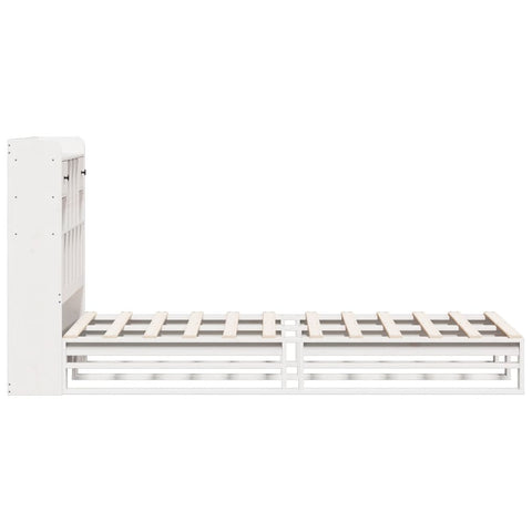 vidaXL Bookcase Bed without Mattress White 90x200 cm Solid Wood Pine