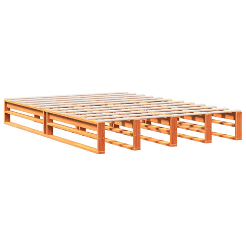vidaXL Bookcase Bed without Mattress Wax Brown 140x200 cm Solid Wood Pine