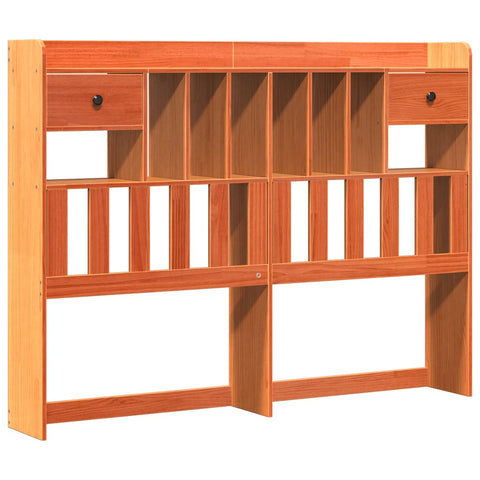 vidaXL Bookcase Bed without Mattress Wax Brown 140x200 cm Solid Wood Pine