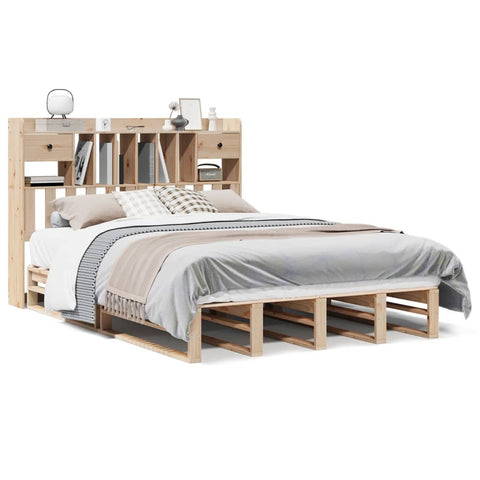 vidaXL Bookcase Bed without Mattress 160x200 cm Solid Wood Pine