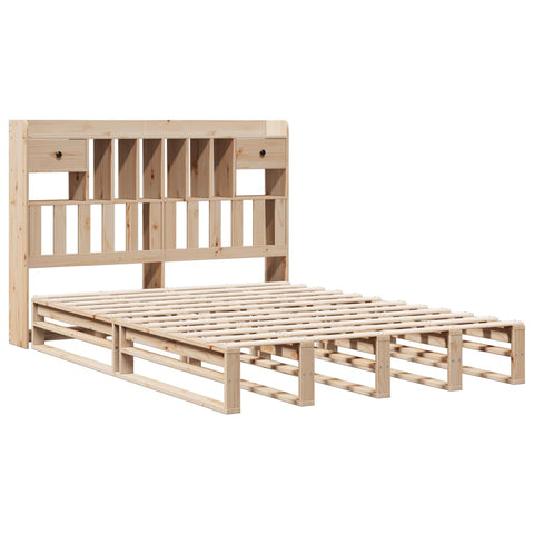 vidaXL Bookcase Bed without Mattress 160x200 cm Solid Wood Pine