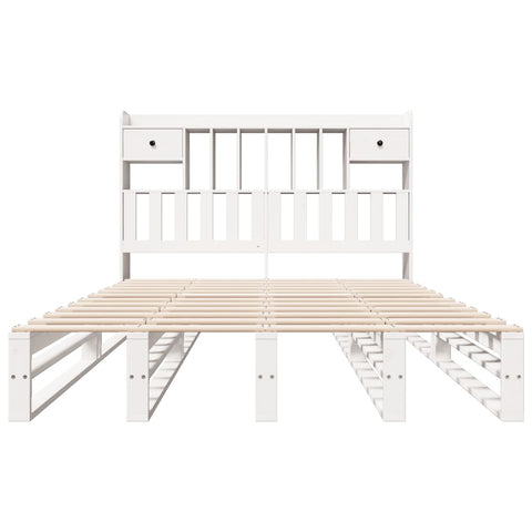 vidaXL Bookcase Bed without Mattress White 160x200 cm Solid Wood Pine