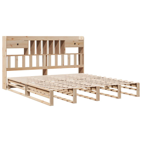 vidaXL Bookcase Bed without Mattress 180x200 cm Super King Solid Wood Pine