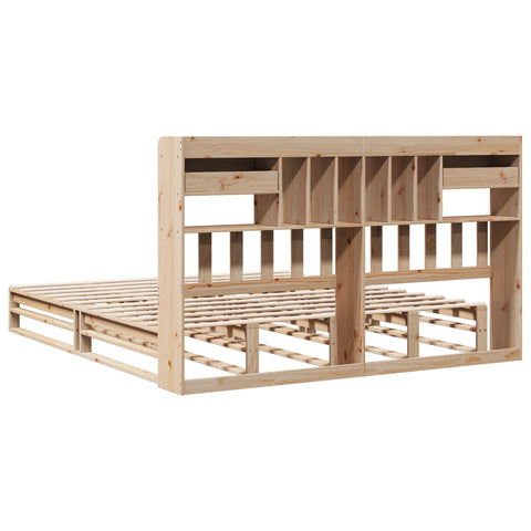 vidaXL Bookcase Bed without Mattress 180x200 cm Super King Solid Wood Pine