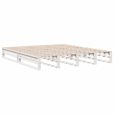 vidaXL Bookcase Bed without Mattress White 180x200 cm Super King Solid Wood Pine