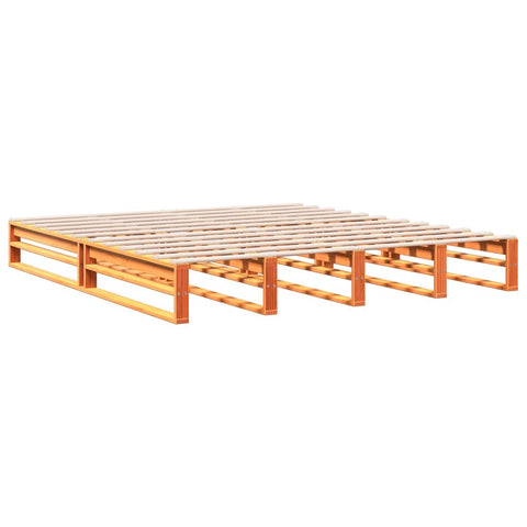 vidaXL Bookcase Bed without Mattress Wax Brown 180x200 cm Super King Solid Wood Pine