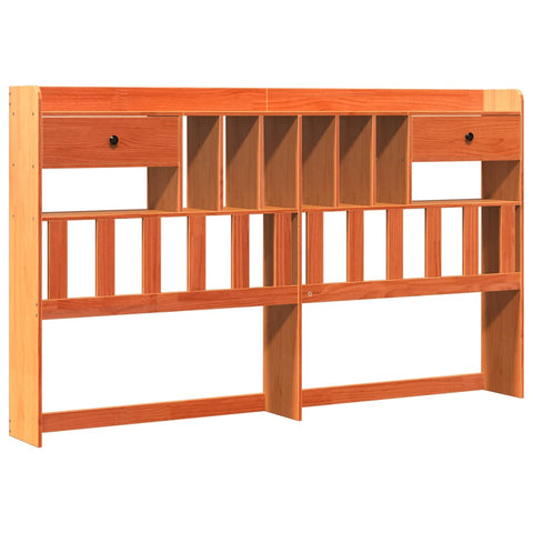 vidaXL Bookcase Bed without Mattress Wax Brown 200x200 cm Solid Wood Pine