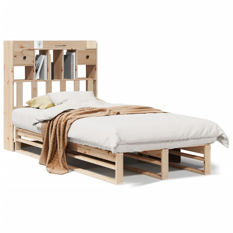 vidaXL Bookcase Bed without Mattress 90x190 cm Single Solid Wood Pine