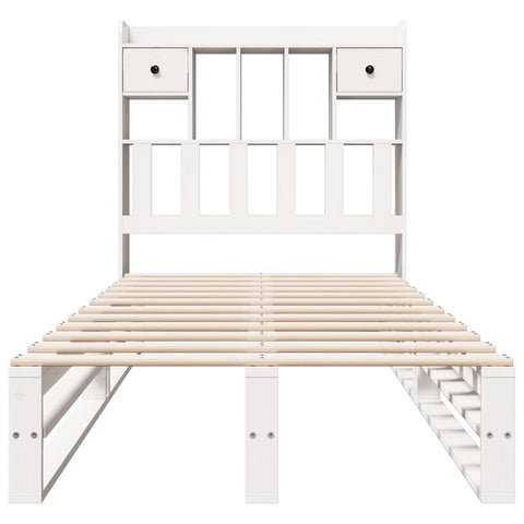 vidaXL Bookcase Bed without Mattress White 90x190 cm Single Solid Wood Pine
