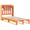 vidaXL Bookcase Bed without Mattress Wax Brown 90x190 cm Single Solid Wood Pine