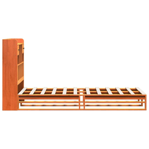 vidaXL Bookcase Bed without Mattress Wax Brown 90x190 cm Single Solid Wood Pine
