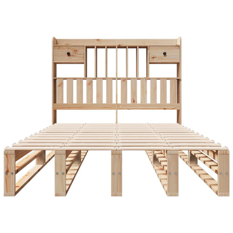 vidaXL Bookcase Bed without Mattress 135x190 cm Double Solid Wood Pine