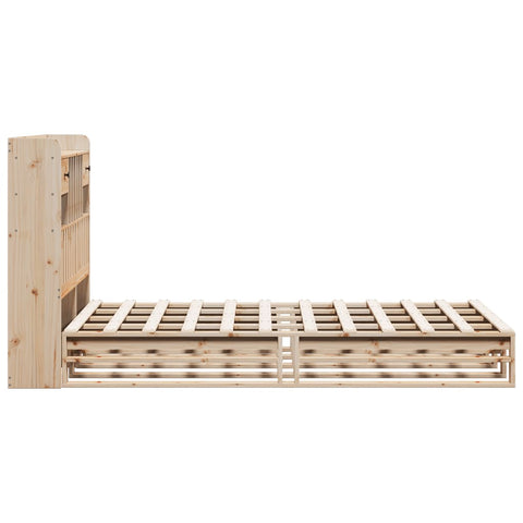 vidaXL Bookcase Bed without Mattress 135x190 cm Double Solid Wood Pine