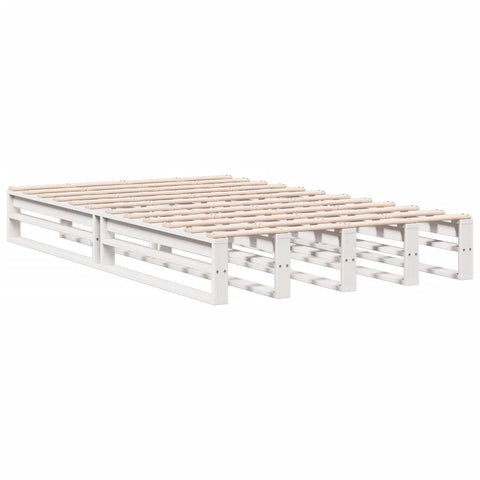 vidaXL Bookcase Bed without Mattress White 135x190 cm Double Solid Wood Pine