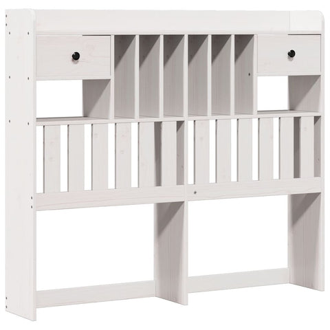 vidaXL Bookcase Bed without Mattress White 135x190 cm Double Solid Wood Pine