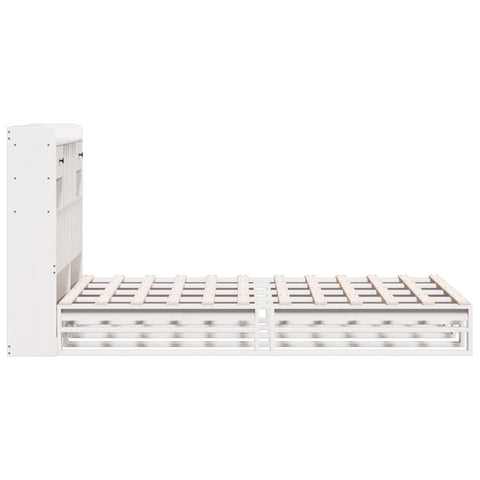 vidaXL Bookcase Bed without Mattress White 135x190 cm Double Solid Wood Pine