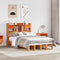 vidaXL Bookcase Bed without Mattress Wax Brown 135x190 cm Double Solid Wood Pine