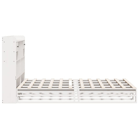 vidaXL Bookcase Bed without Mattress White 140x190 cm Solid Wood Pine