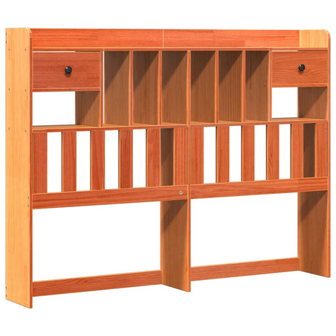 vidaXL Bookcase Bed without Mattress Wax Brown 140x190 cm Solid Wood Pine