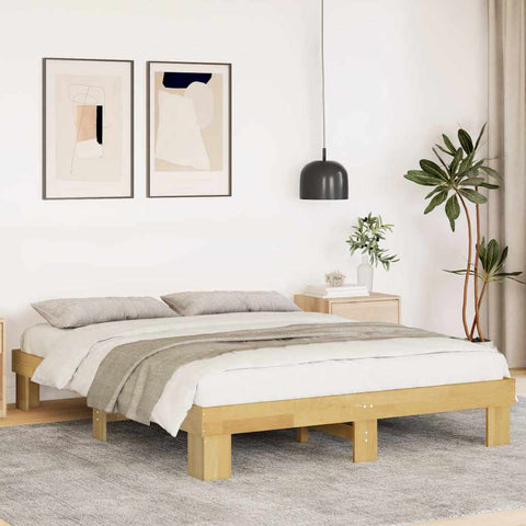 vidaXL Bed Frame without Mattress 150x200 cm Solid Wood Oak