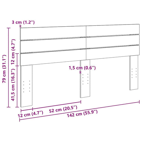 vidaXL Headboard 140 cm Solid Wood Oak