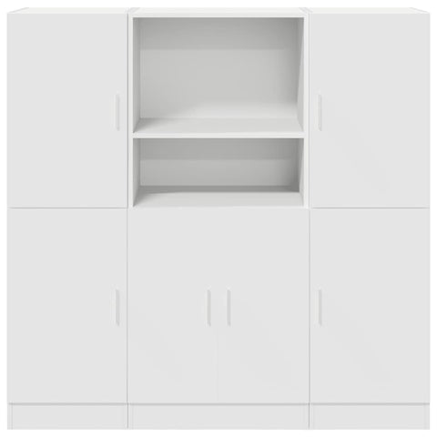 vidaXL 3 Piece Kitchen Cabinet Set White Engineered Wood
