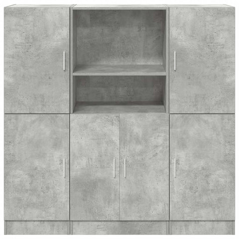 vidaXL 3 Piece Kitchen Cabinet Set Concrete Grey Engineered Wood