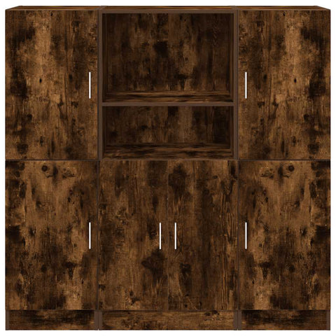 vidaXL 3 Piece Kitchen Cabinet Set Smoked Oak Engineered Wood